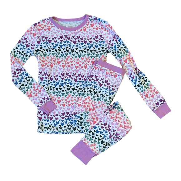 Crewcuts Other - Crewcuts by J. Crew Multicolor Heart Kids Girls Pajama Snug Set Size 12
